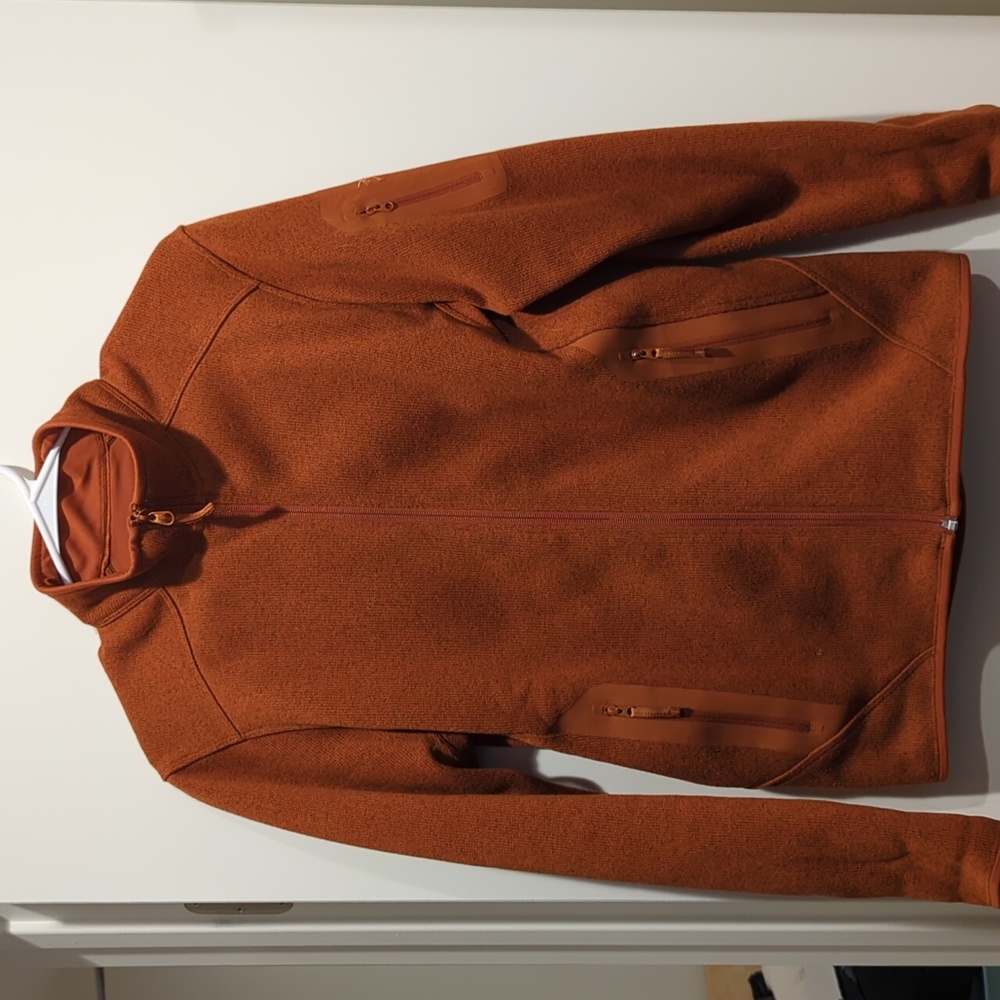 Arc'teryx Rust Orange Fleece Full Zip Jacket - Men's XS